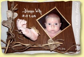 Babyhand- und Babyfuß-Abformung kombiniert mit Babyfoto